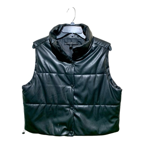 Women's Almost Famous Vegan Leather Puffer Vest Size - Picture 1 of 3